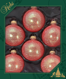 Fire Sparkle 2 5/8" (67mm) Glass Ball Ornaments - Set of 6 - Christmas >> Ornaments >> Glass - by Christmas By Krebs