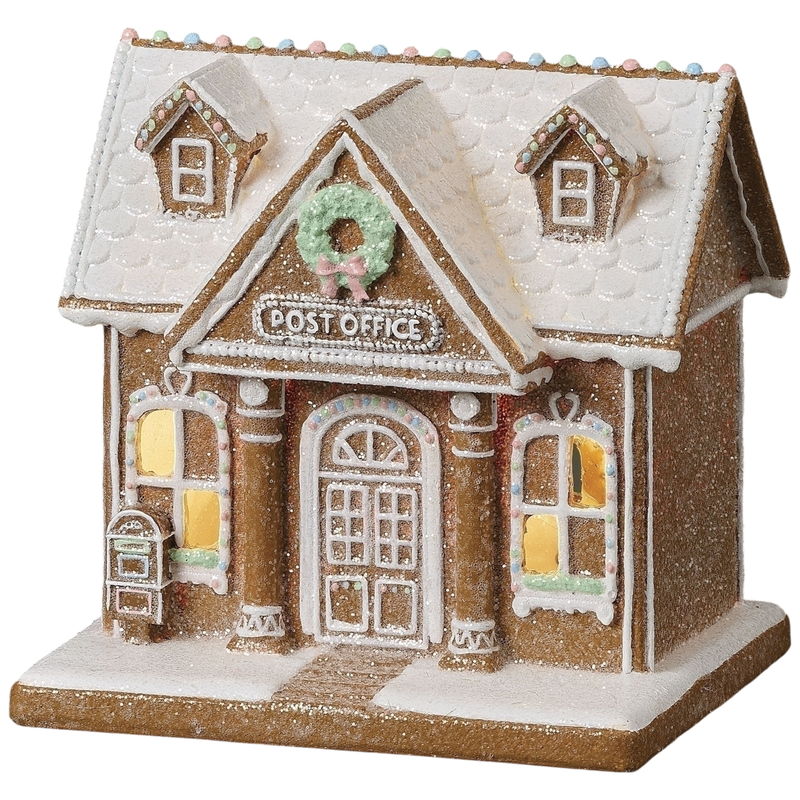 Lighted Post Office Gingerbread Hou | Country Christmas Loft – The ...