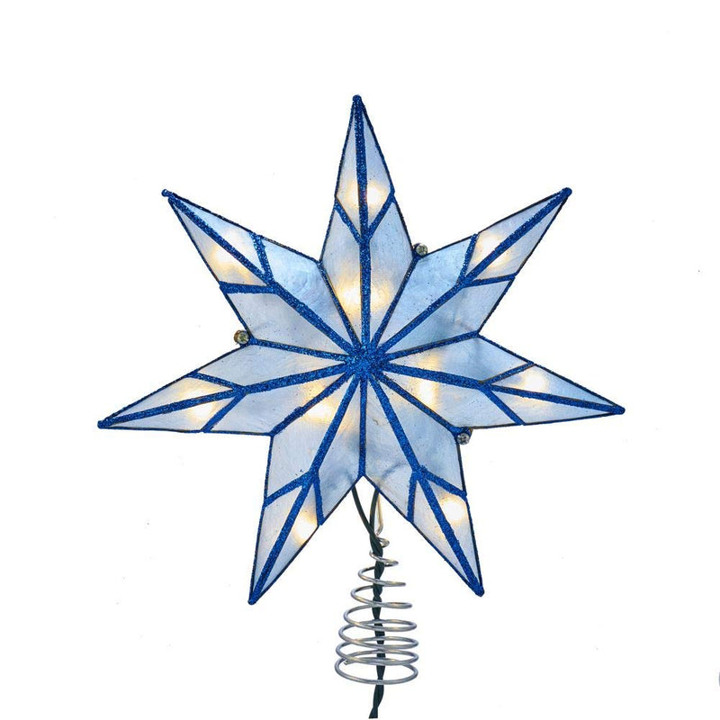 Blue Capiz Star Treetop 10-Light 7-Point - The Country Christmas Loft
