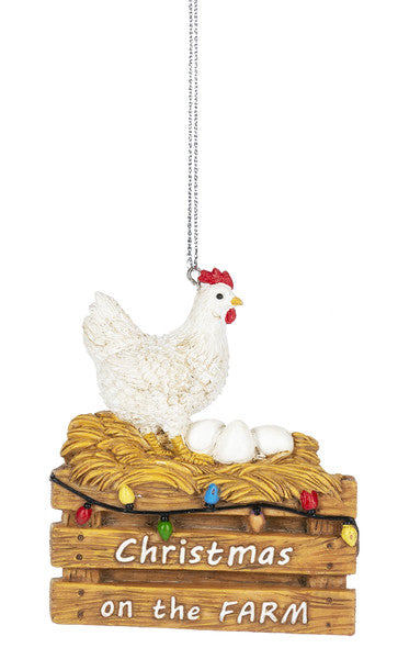 Christmas Farm Ornament - Chicken