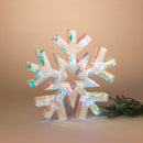 Lighted Hanging Holographic Snowflake with Remote Control - 18 inch