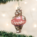 Twinkle Toes Hippopotamus Glass Ornament