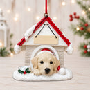 Ceramic Doghouse Ornament - Labrador - Yellow - Animals - by E&S Pets - view 2