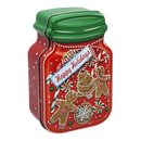 Jar Shaped Christmas Cookie Gift Tin -  Happy Holidays Gingerbread