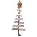 Wood Traditional Christmas Tree Shaped Wall Sign - White