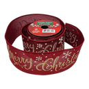 2.5" x 3 Yard Christmas Ribbon - Red Merry Christmas