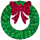 36" LED Lighted Wreath (Green & Red)