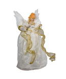 14" Fiber-Optic Ivory and Gold Animated Angel