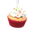 Flower Cupcake Ornaments - White With Shaped Sprinkles