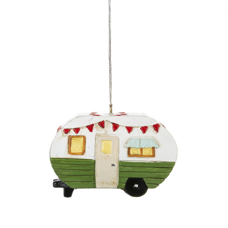 Classic Camping Trailer Ornament - Green - The Country Christmas Loft