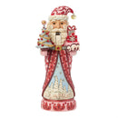 Nutcracker Santa Figurine With Tree Red And Pink