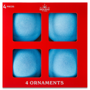 4.5-Inch Light Blue Velvet-Feel Ball Ornaments - Set of 4 - Christmas >> Ornaments >> Novelty - by Holiday Time - view 4