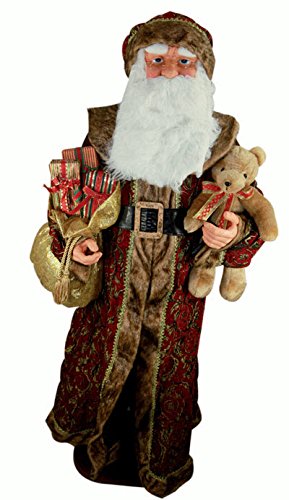72" Santa Dressed in Brocade - He Sings & Dances - The Country Christmas Loft