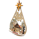 Wooden Cabin Scene Teardrop Ornament