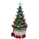 Snowman Ceramic Christmas Tree Lighted  With Timer