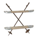 Vintage-Inspired Cross-Shaped Ski Display Shelf
