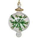 Blown Glass Pierced Starburst Ornament - Green