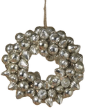 Handblown  Silver Glass Ornament Wreath