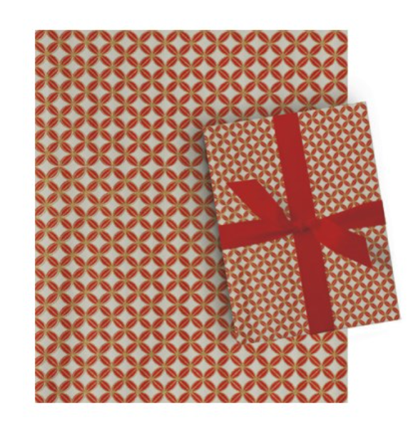 Glitter Embossed Roll Wrap - 30" x 120" - Poinsettia Petals