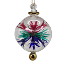 Floral Burst Globe Ornament - Clear with Multicolor Accents