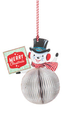 Vintage Honeycomb Snowman Ornament - - Christmas >> Ornaments >> Snowmen - by Midwest - view 3