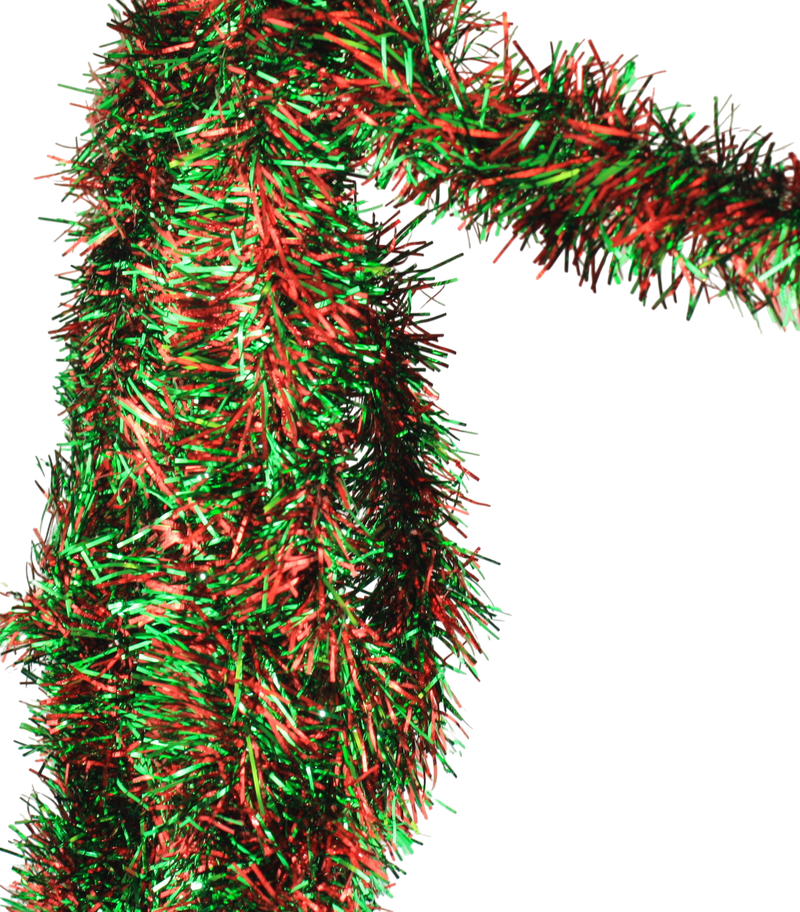 12 foot 5 Ply Deluxe Tinsel Garland - Red/Green