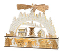 Lighted Wooden Village Scene - 18 inches wide
