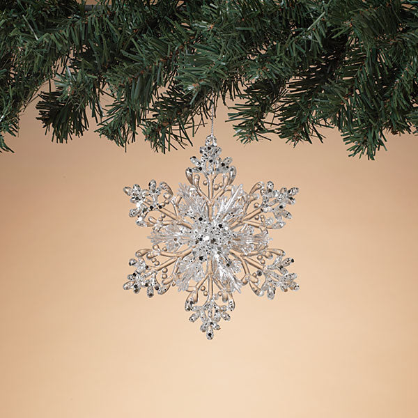 4.9 Inch White Plastic Snowflake - The Country Christmas Loft