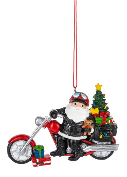 Santa Motorcycle Chopper Ornament