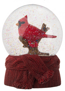 Single Cardinal Perched  On Scarf Globe - Christmas >> Snowglobes - by Ganz