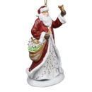 Berry Vine Santa with Bell Ornament
