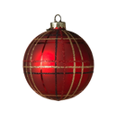 100mm Plaid Ball Ornament -