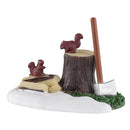 Axe, Tree stump and Squirrels (oh my) - The Country Christmas Loft