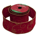 2.5" x 3 Yard Christmas Ribbon - Red Swirls & Snowflakes - Gift Shoppe >> Ribbon - by Gerson