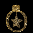 Celestial Radiance: A Golden Star Ornament Aglow - 20 inch
