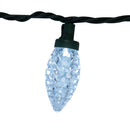 100-Light Cool White LED Faceted C9 Green Wire String Lights