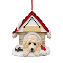 Ceramic Doghouse Ornament - Labradoodle Cream - Animals - by E&S Pets