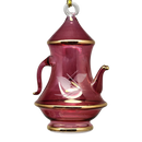 Gold Rimmed Teapot Solid - Red Small