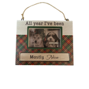 Pet Photo Frame Ornament - All year I've been Mostly Nice