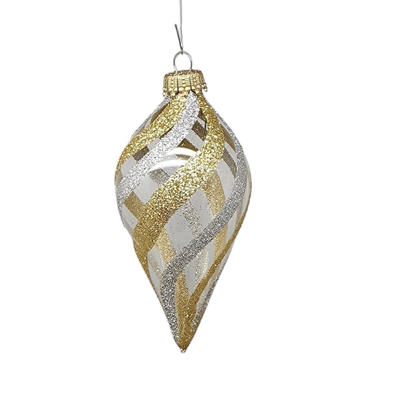 Krebs Value Glass Teardrop 4 pack - Silver and Gold Swirl