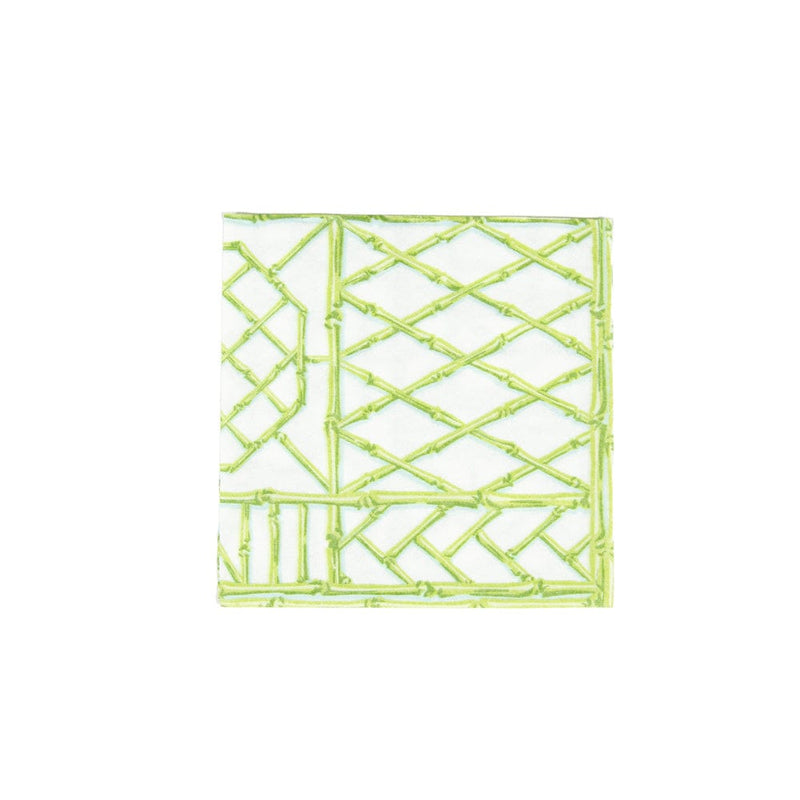 Bamboo Screen Moss Green - Cocktail Napkin
