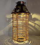 Solar-Powered Metal and Rattan Lantern - - Home & Living >> Lighting >> Lamps - by Gerson - view 2