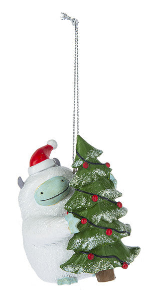 Yeti With Tree Ornament - The Country Christmas Loft
