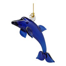 Sapphire Blue Leaping Dolphin Ornament