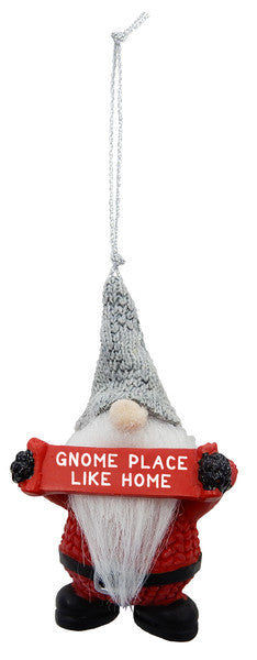Gnome Holding Sign Ornament - Gnome Place Like Home - The Country Christmas Loft