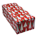 Slipper Gift Box - set of 2 - Red with Trees