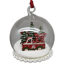 Glass Snow Ball Scene Ornament - Vintage Truck Version - Christmas >> Ornaments >> Glass - by Gerson