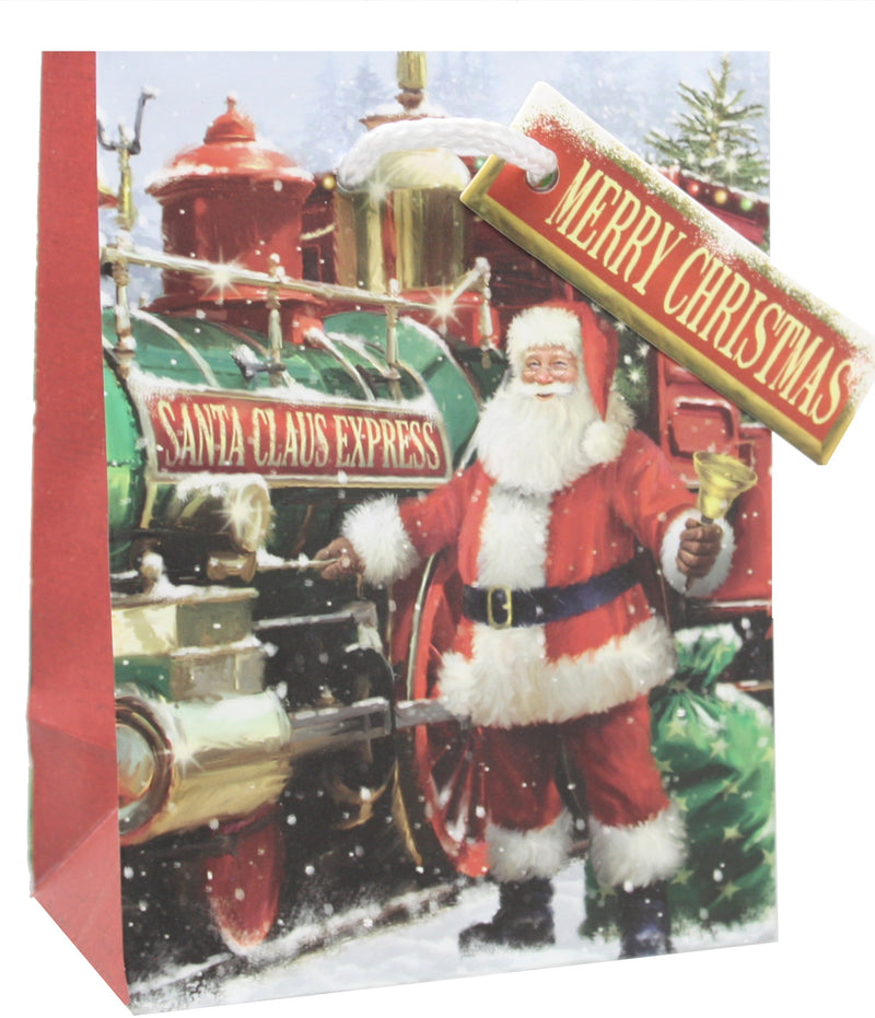 Traditional Small Gift Bag - Santa Claus Express - The Country Christmas Loft