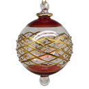 Crossed Lattice Stipple Ball - Red - Christmas >> Ornaments >> Egyptian Glass - by Unique Ornaments