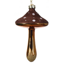 Gold Stem Glass Mushroom Ornament -